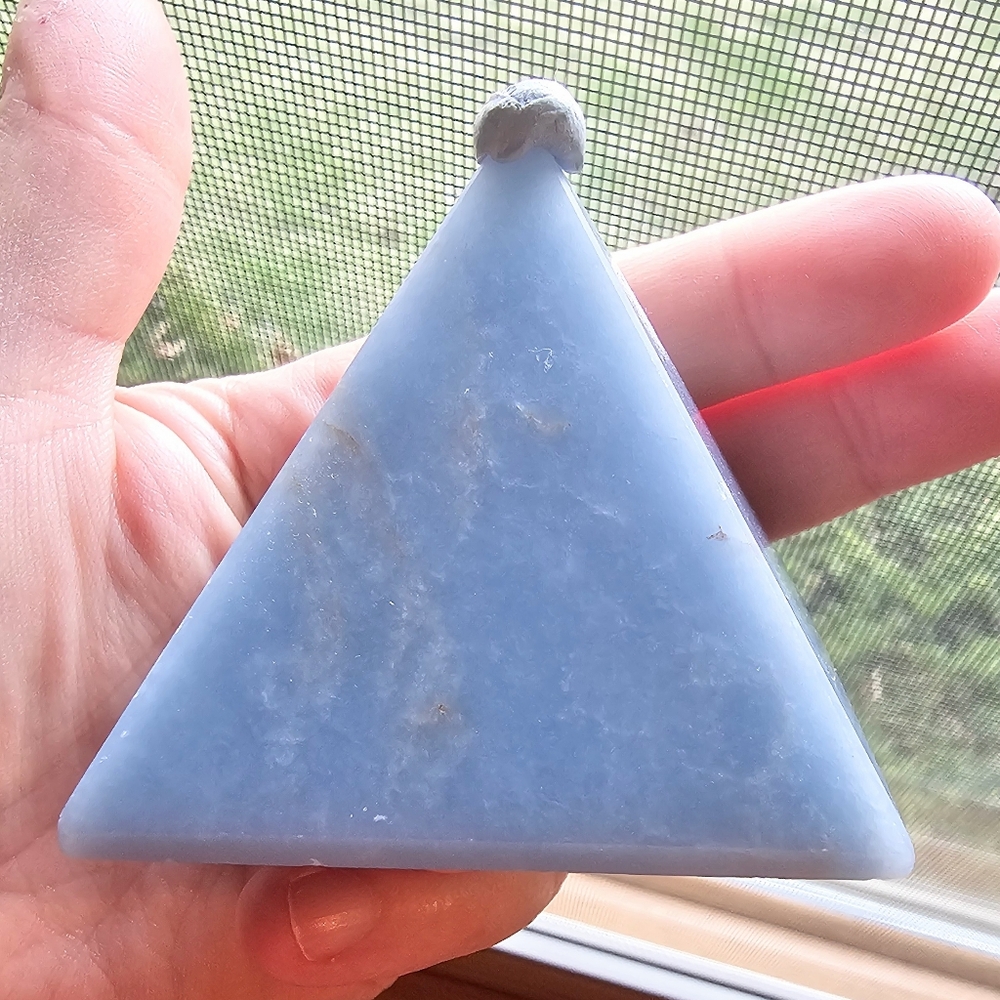 Blue Angelite Crystal Pyramid